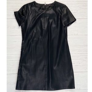 Black Leather Dress - Zara - Size L